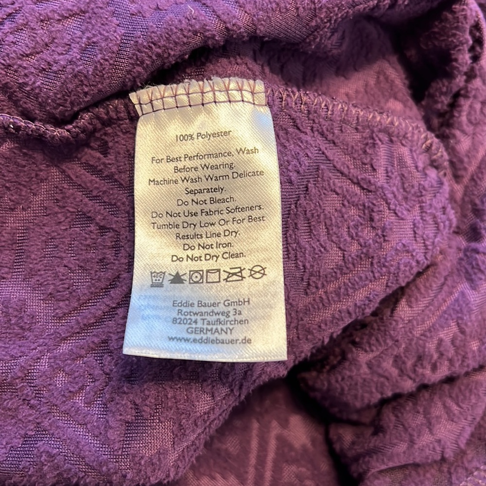 Eddie Bauer Fleece Pullover Sweatshirt, 1/4 Zip, Purple, Size L - Picture 7 of 9